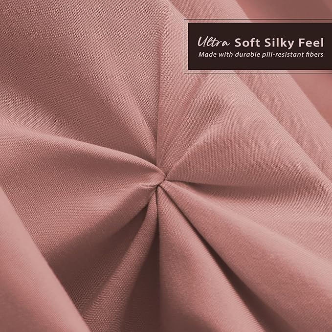 Nestl Pink Clay Bed Skirt Full Size, Pinch Pleat Full Bed Skirt, Hotel Quality - Image 5