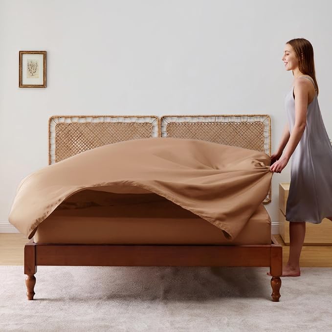 Bedsure Queen Sheet Set, Rayon Derived from Bamboo, Cooling Sheets, Breathable - Image 5