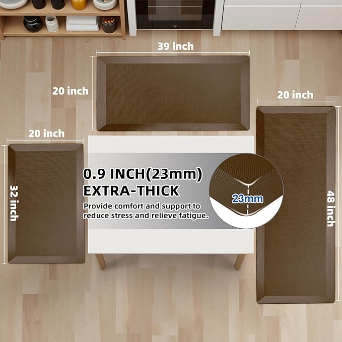 Anti Fatigue Kitchen Mats for Floor, Comfort Memory Foam Ergonomic Kitchen Rugs - Image 2