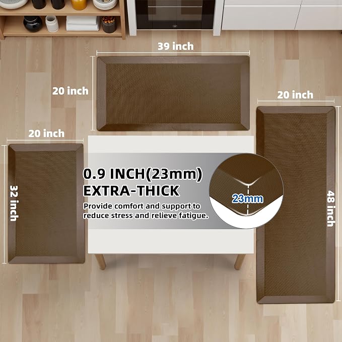 Anti Fatigue Kitchen Mats for Floor, Comfort Memory Foam Ergonomic Kitchen Rugs - Image 2