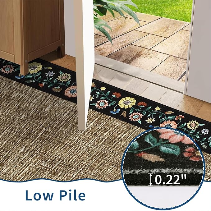 GarveeHome Washable Rugs for Living ROM 8 x 10 Large Area Rug Farmhouse Floral - Image 5