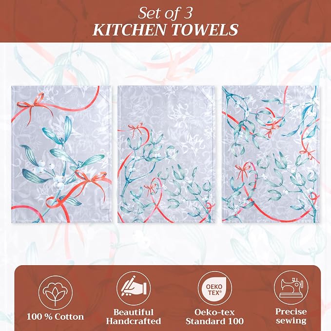 Maison d' Hermine Kitchen Towels Set of 3 100% Cotton 20" x 27.5" Reusable - Image 2