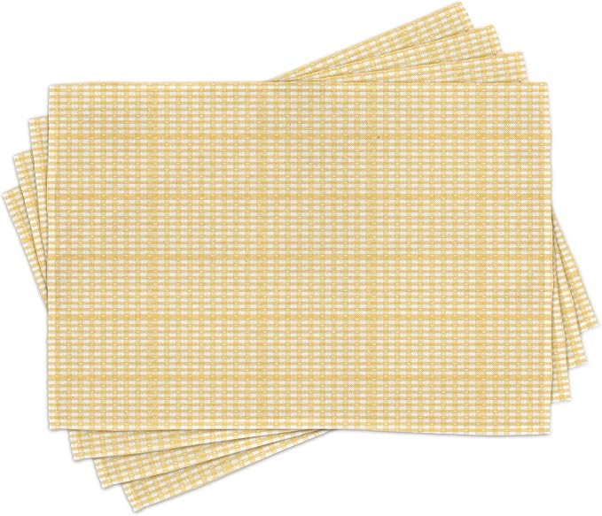 Ambesonne Vintage Place Mats Set of 4, Gingham Pattern by Ambesonne