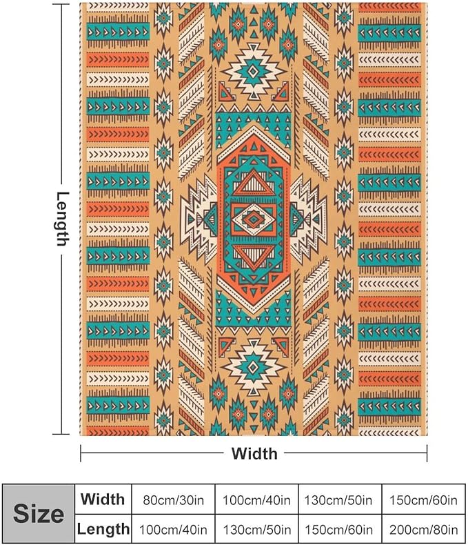 Aztec Throw Blanket, Tribal Navajo Print Native Blanket - Image 2