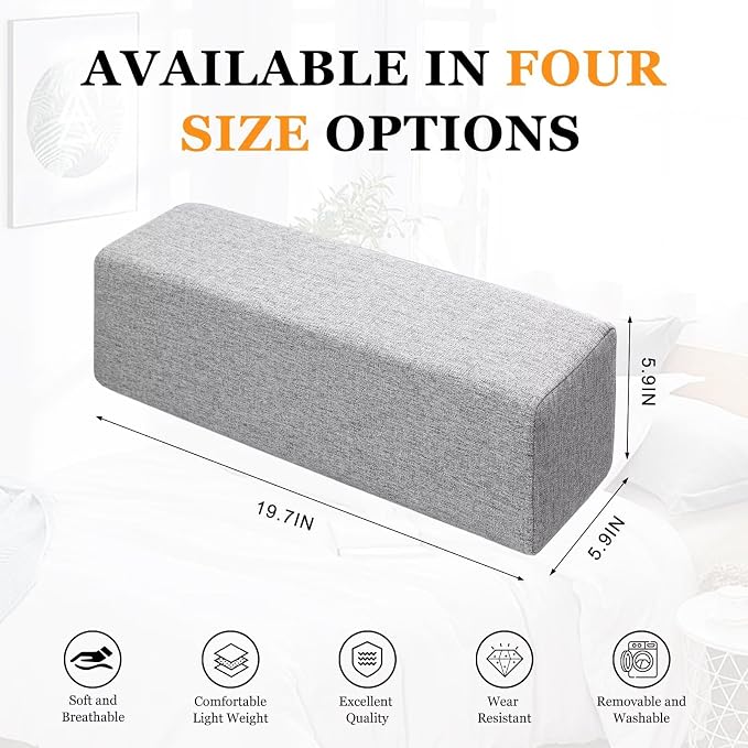 Couch Arm Rest Pillow, Linen Armrest Cushion, High Density Foam Armrest Cushion - Image 4