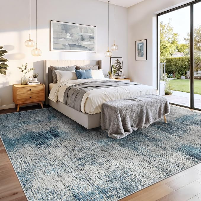 8x10 Area Rugs for Living Room: Washable Modern Abstract Rug Large Soft - Image 8