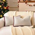 a moment Christmas Red Loop Yarn Linen-Like Pillow Cover Natural Soft by amoment