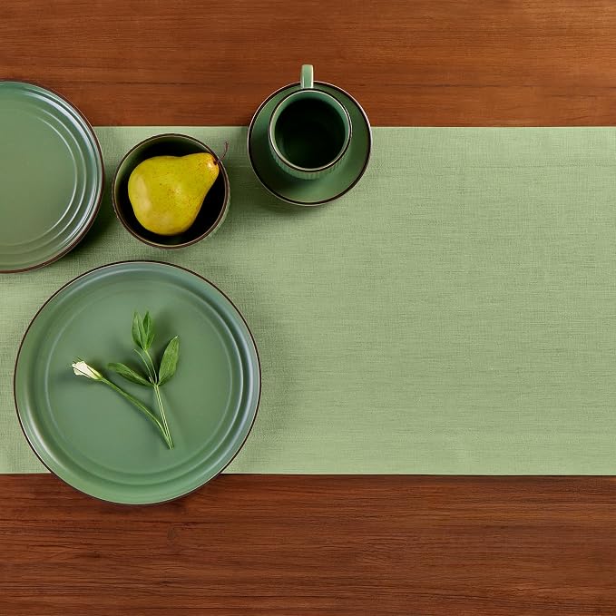 Solino Home Linen Laurel Green Table Runner 36 Inches - Image 3