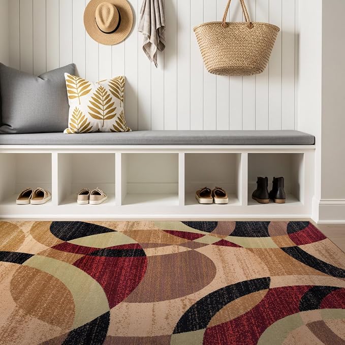 Rugshop Contemporary Abstract Circles Perfect by Rugshop