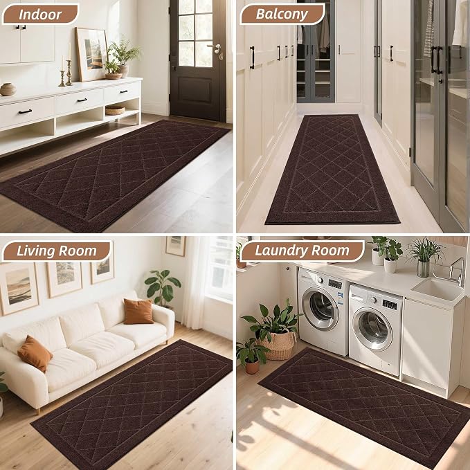BEQHAUSE Dirt Trapper Door Mat 24" x 60", Doormat Non-Slip Entryway Rugs - Image 8