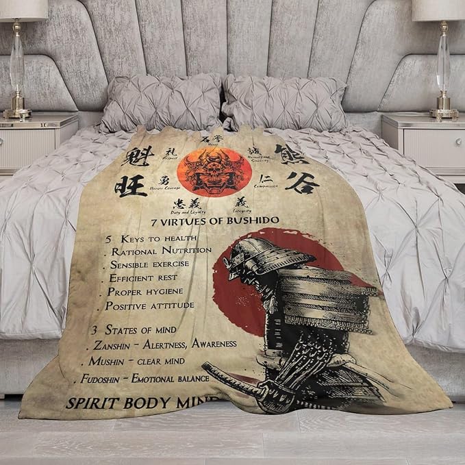 Samurai Warrior Throw Blanket - Image 3