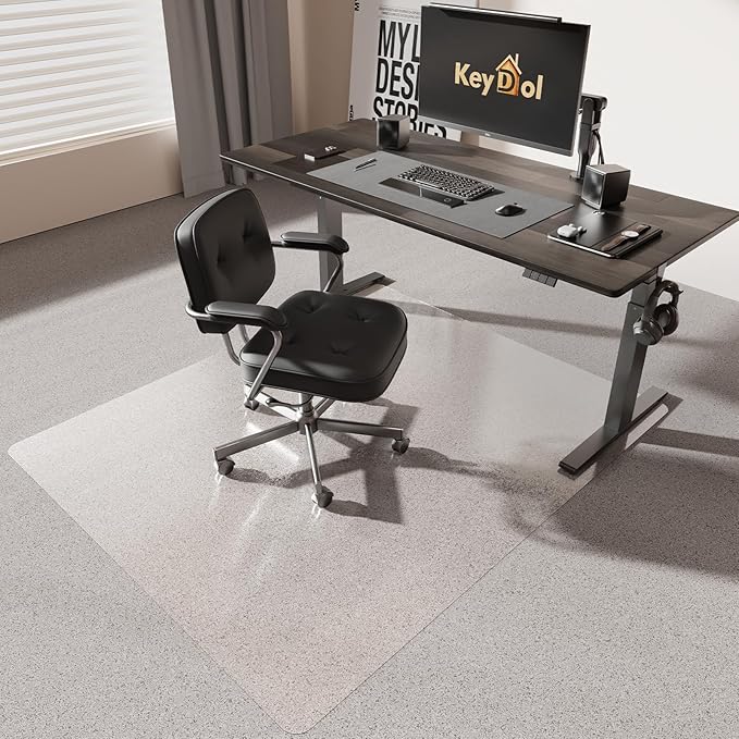 50"x60" Computer Chair Mat for Hardwood, PVC Office Mat for Hardwood Floor by FeelLifeEnjoyLifelmmerseYourselfInLife