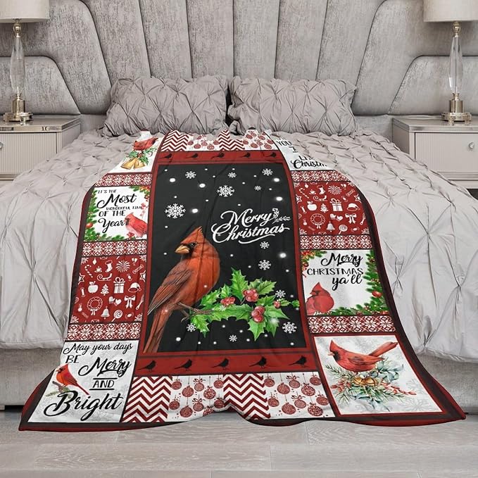 Cardinal Christmas Throw Blanket - Image 3