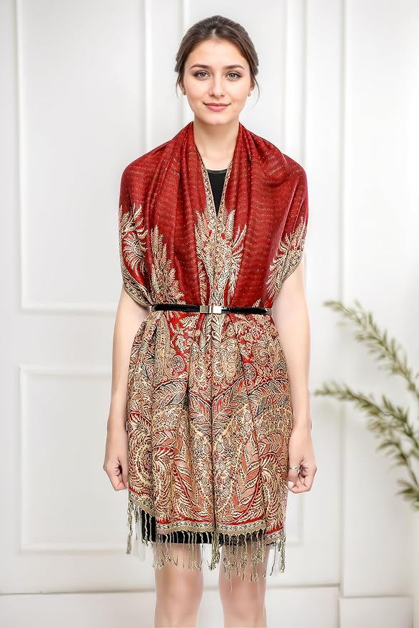 Achillea Big Paisley Pashmina Shawl Wrap - Image 3