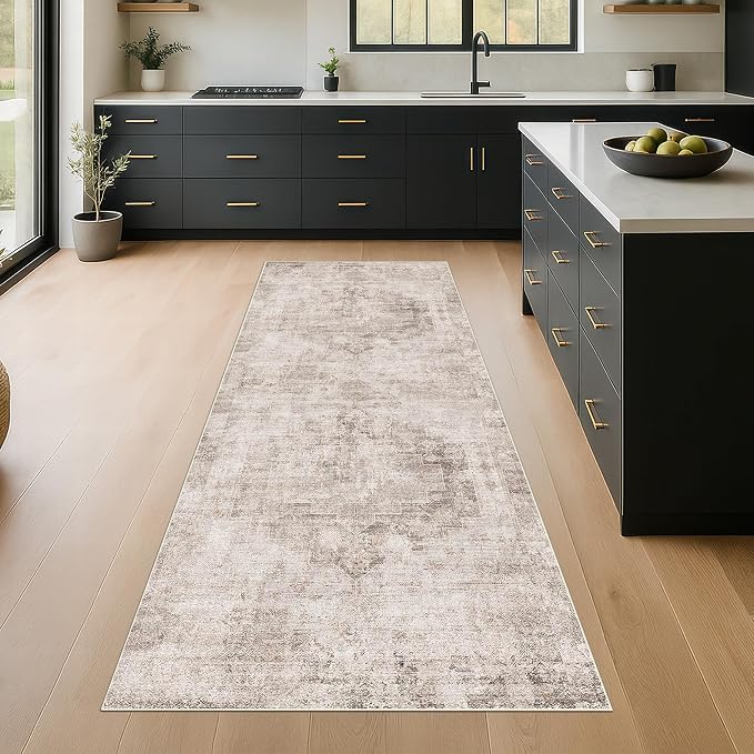 Stain Resistant 2x6 Kitchen Runner Rugs Washable Non Slip by HazoHaus