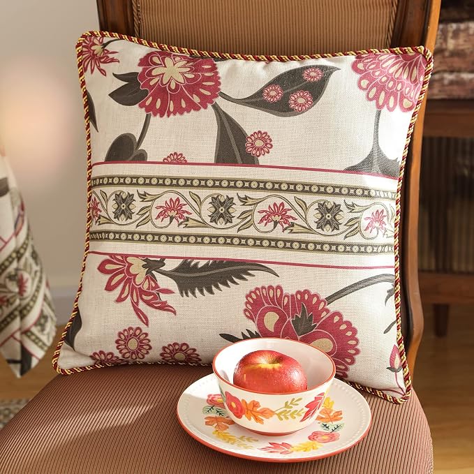 patdrea Designer Throw Pillow Covers, Vintage Red Pillowcases - Image 5