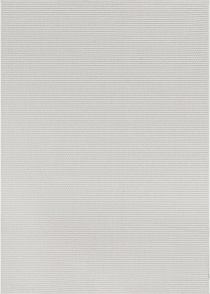 Beverly Rug Micro Loop Area Rug White 5x7 Modern Luxury Soft Trellis Geometric - Image 3