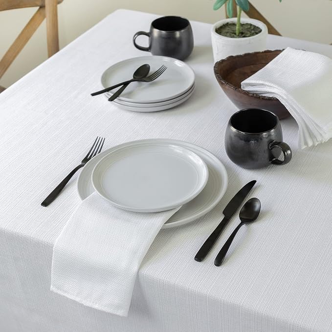 Benson Mills Cameron Textured Fabric Table Cloth, - Image 4