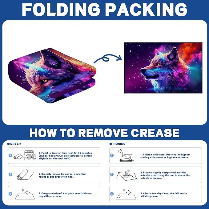 6' x 9' Galaxy Wolf Rug Large 3D Fierce Wolves Space Area Rugs - Image 3