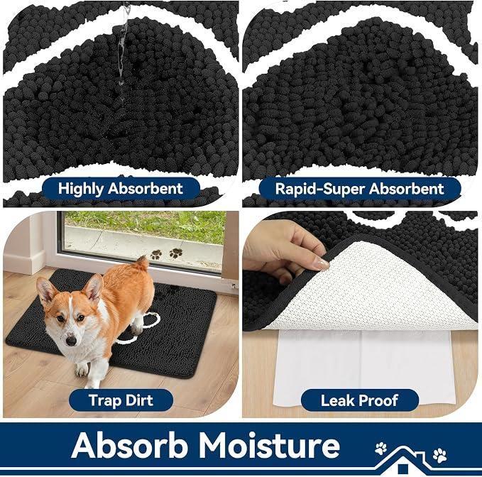Bcoimo Super Absorbent Dog Door Mat, Pet Rugs - Image 4