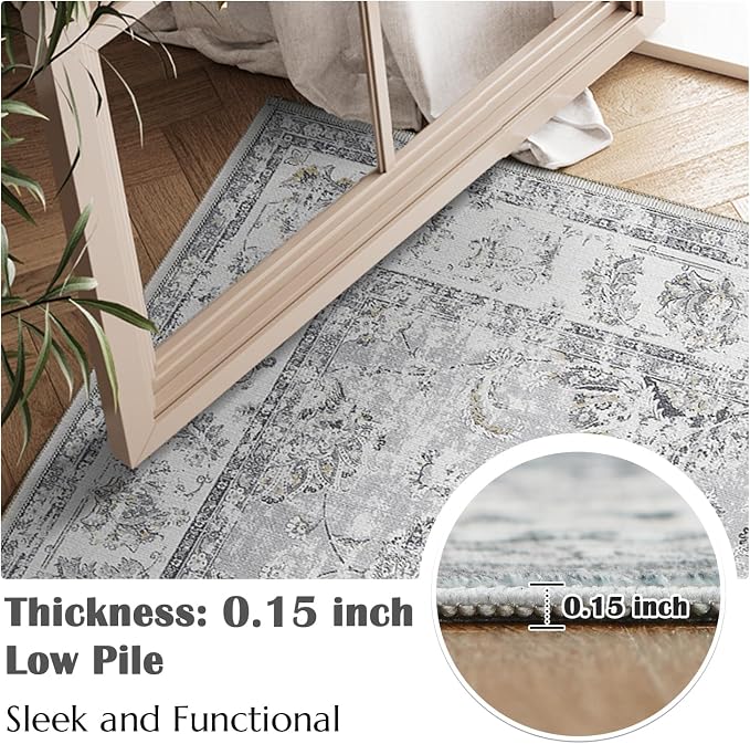 jinchan Fiora Floral 3x5 Area Rugs - Image 5
