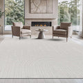 Beverly Rug Micro Loop Large Area Rug White 9x12 Modern Luxury Circle Geometric by BeverlyRug