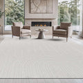 Beverly Rug Micro Loop Large Area Rug White 10x14 Modern Luxury Circle by BeverlyRug