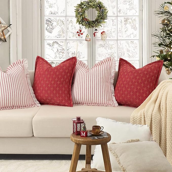 ZWJD Throw Pillow Covers 12x20 Set of 2 Striped Pillow Covers - Image 3
