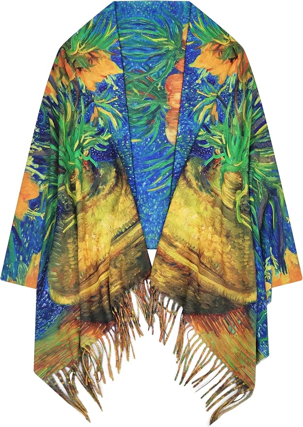 VENVSBEE Reversible Scarf Soft Large Shawl Wrap Blanket Double Sided Art Print - Image 2