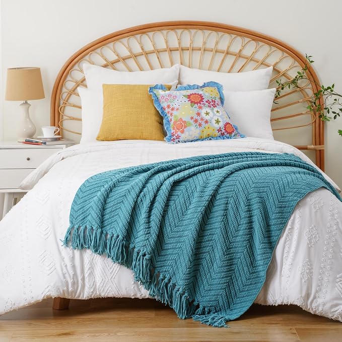 BATTILO HOME Teal Throw Blanket - Image 5