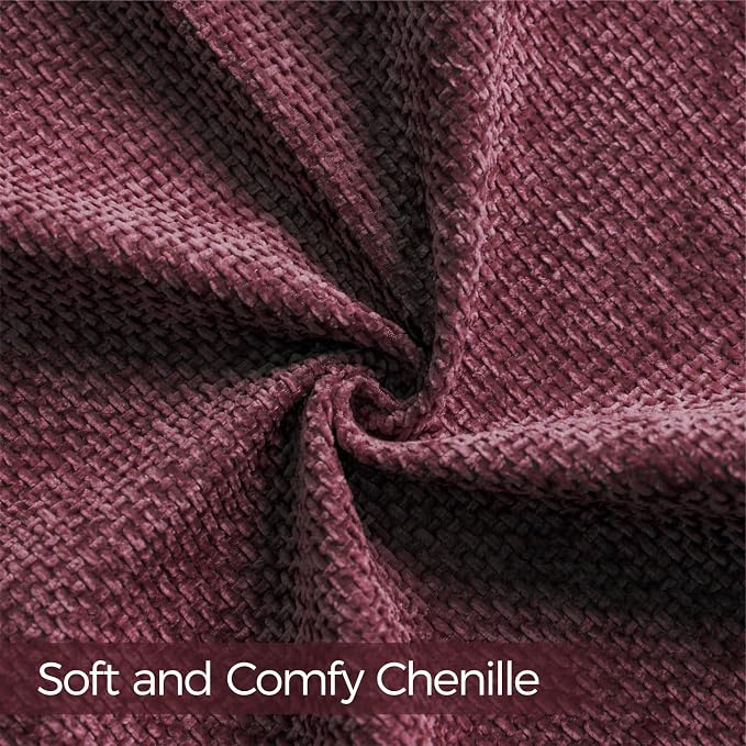 a moment Christmas Wine Red Chenille Throw Pillow Covers 16x16 Inch Pack of 2 - Image 6
