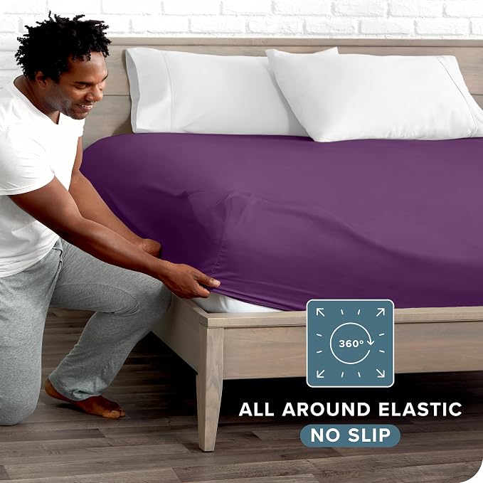 Bare Home Fitted Bottom Sheet Queen Size - Image 3