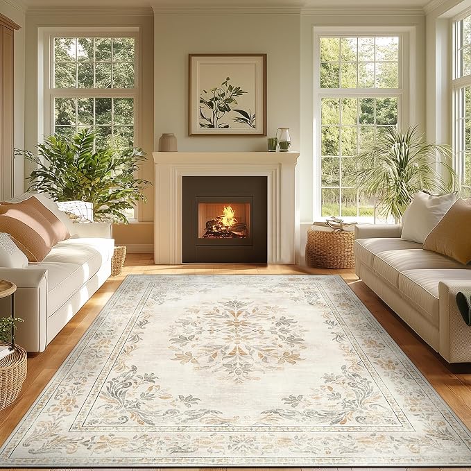 jinchan Vintage Floral 6x9 Area Rug by JINCHAN