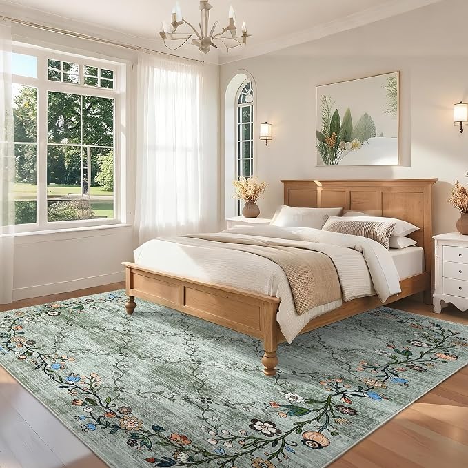 Garveehome 5x7 Washable Floral Area Rugs - Image 3