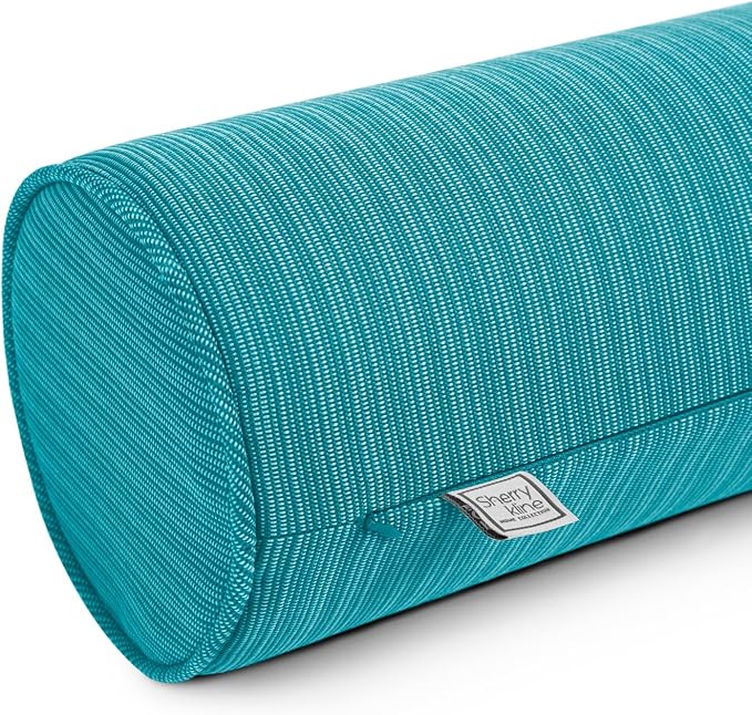 Sherry Kline Island Breeze Indoor/Outdoor Corded Neck Bolster Peacock 6"x 18" - Image 2