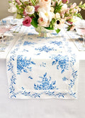 Solino Home Blue Floral Print Table Runner 108 Inches Long by SolinoHome