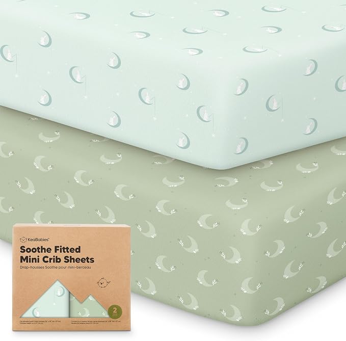 2-Pack Mini Crib Sheets Fitted by KeaBabies