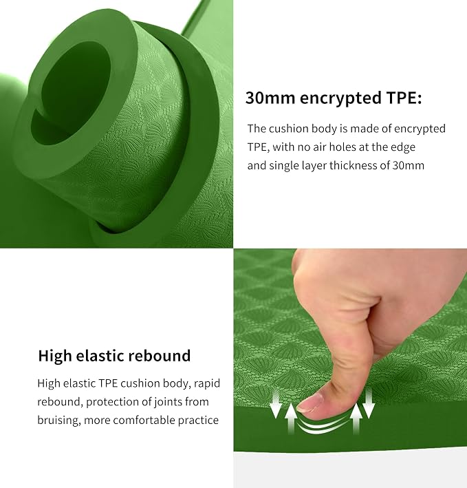 nuveti Large Exercise Mat - 15mm/20mm/30mm Thick Yoga Mat | Workout Mat - Image 5
