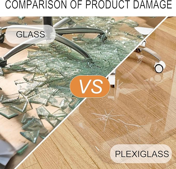 Beveled Edge Office Chair Mat for Carpet or Hardwood Floor 48" x 48" Clear - Image 4