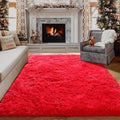 ONASAR Red Area Rugs for Bedroom Living Room, Washable Fluffy 4x6 Indoor by ONASAR