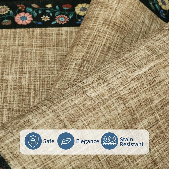 GarveeHome Entryway Rug 2x6 Modern Bordered Runner Rug Washable Kitchen Runners - Image 4
