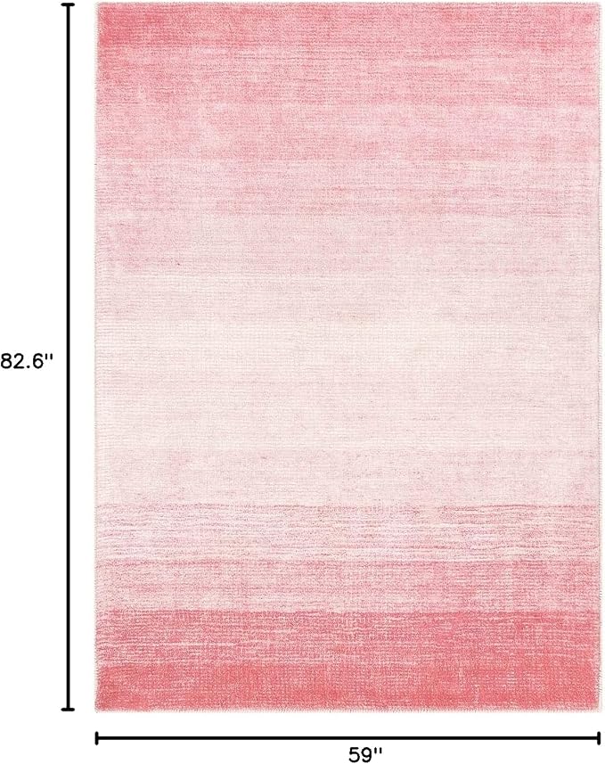 Wonnitar Washable Light Pink Rug, 5x7 Modern Ombre Rugs - Image 2