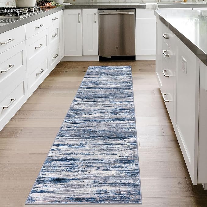 2x8 Modern Abstract Runner Rug for Hallways, Non-Shedding Washable Rug for - Image 2
