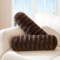 Cheer Collection Faux Fur Bolster Pillows – Soft Decorative Cylinder Pillows by CheerCollection
