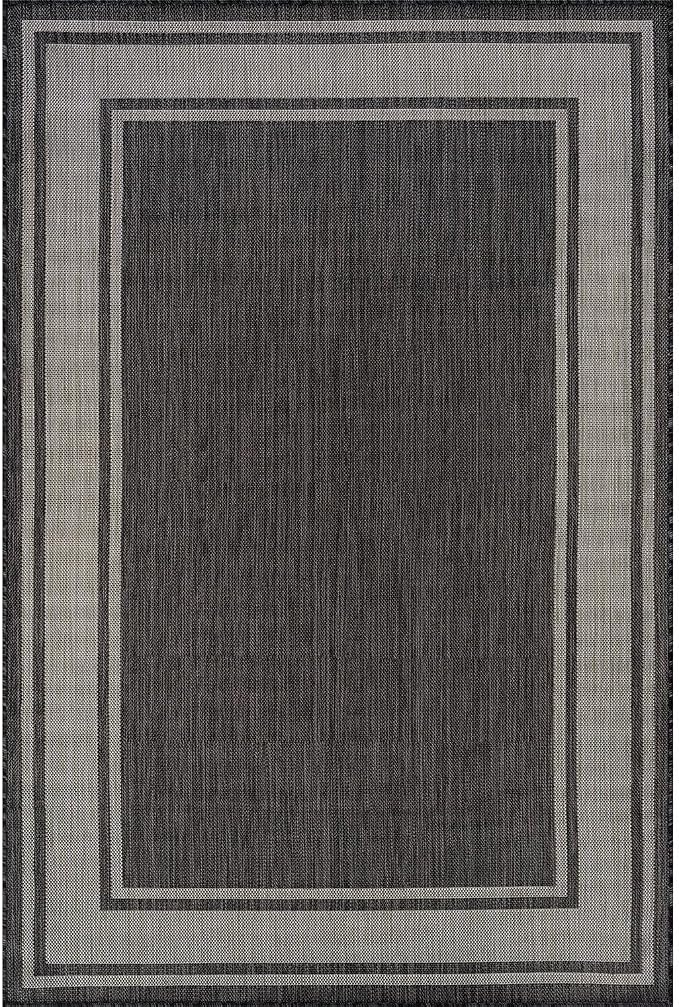 Beverly Rug Large Outdoor Rug 10x14 Modern Bordered Area Rugs - Image 2