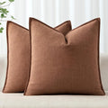 MIULEE Decorative Pillow Covers 20x20, 2 Pack Boho Farmhouse Neutral Throw by MIULEE