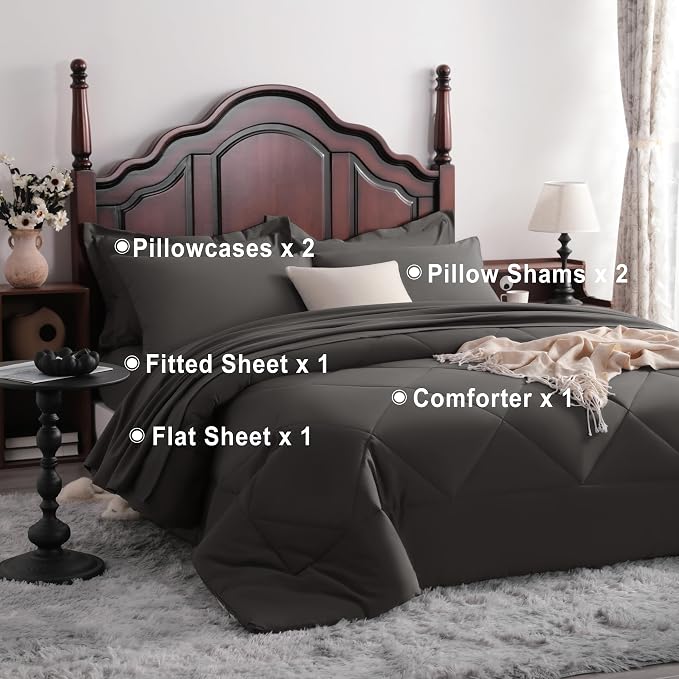 NTBAY Queen Comforter Set with Sheets, 7 Pieces Soft and Breathable Queen - Image 4