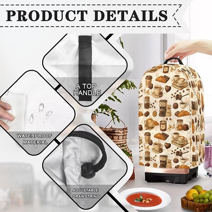Croissants Coffee Blender Dust Cover Kitchen Appliance Oil-Proof Food Processor - Image 4