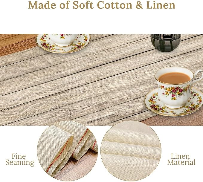 Rustic Wood Table Runner Wooden Board Background Vintage Planks Picture Art - Image 5
