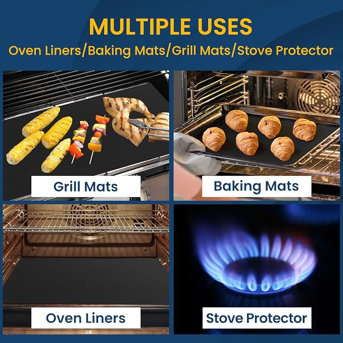 Oven Liners for Bottom of Electric Gas Oven -3Pack Large Heavy Duty Oven - Image 2